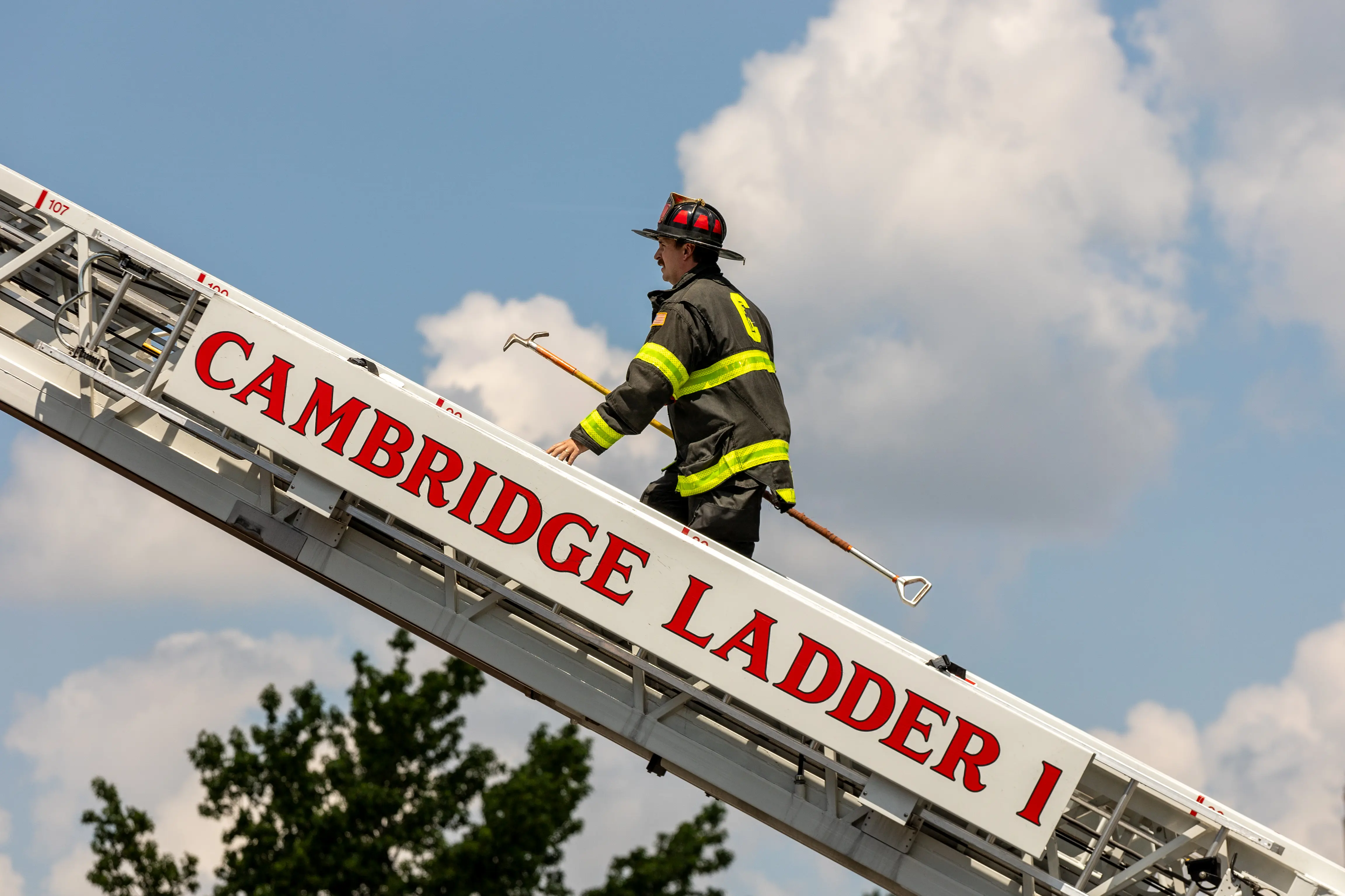 Firefighters in action representing The Irons commitment to serving fire departments