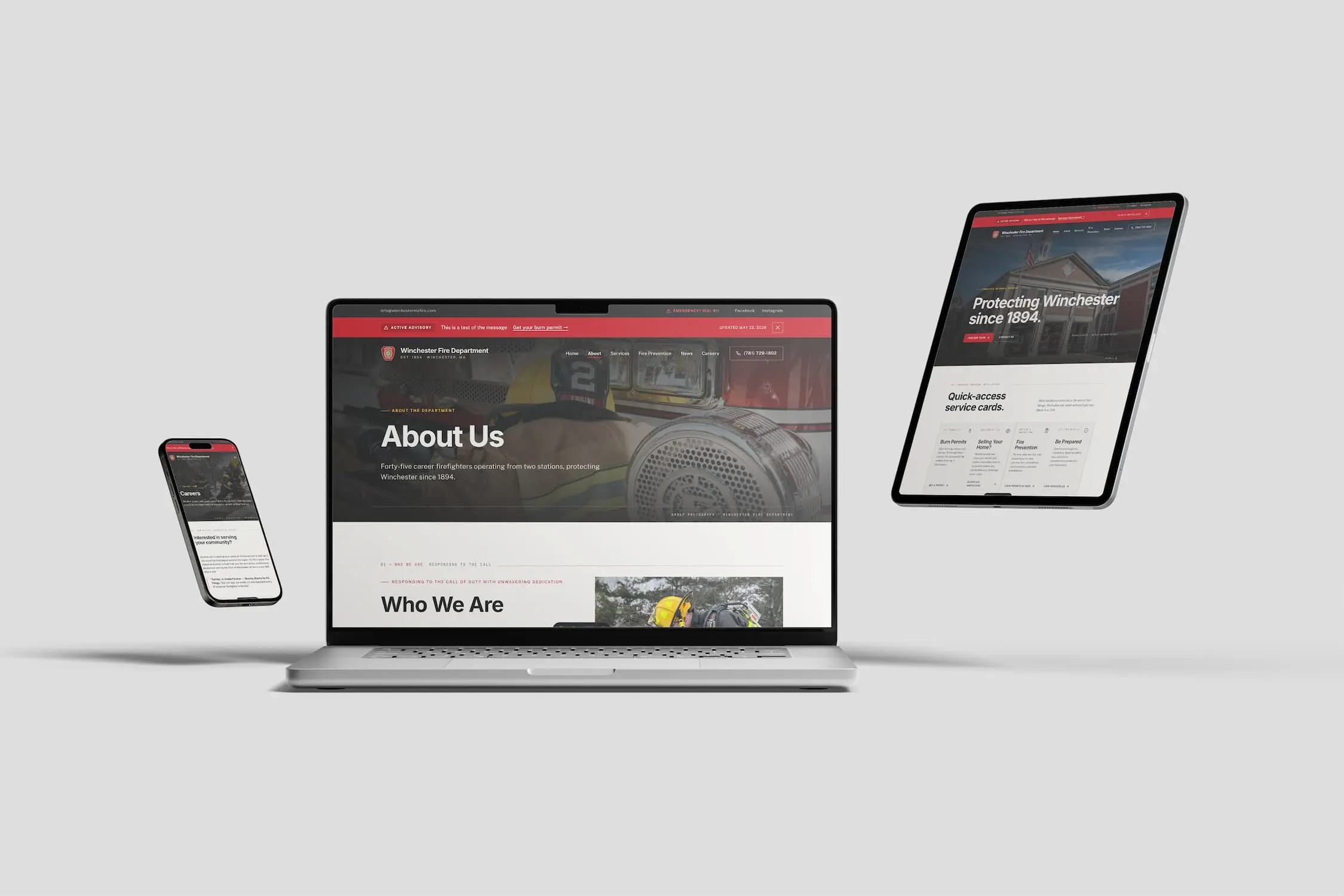 Custom-built fire department website on display
